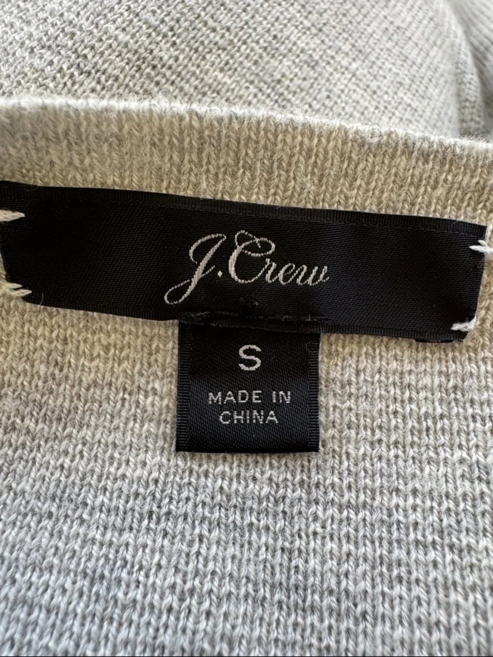 J. Crew light gray wool blend longline draped waterfall cardigan size small